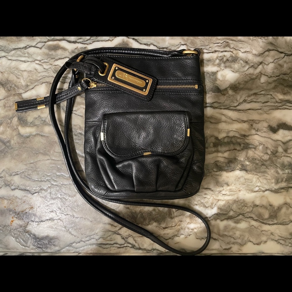 B. MAKOWSKY Genuine Leather Black Crossbody